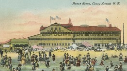 Beach Scene, Coney Island, N.Y. c1900. Courtesy of the Joseph Covino New York City Postcard Collection, The Irwin S. Chanin School of Architecture Archive.