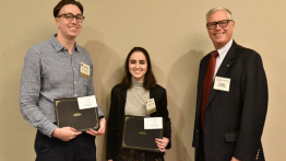 From left to right: Gregory J. Belenitsky CE’20, Stephanie Raphael CE’20, and Al Brand, P.E, D.GE 