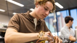 Student in shop