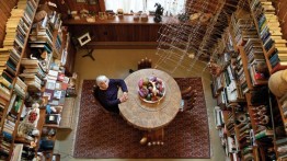 Marilyn Hoffner Greenberg in her library