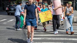 Cooper Union students head to Battery Park City to participate in the worldwide climate strikes.