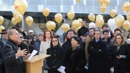 President Jamshed Bharucha addresses the crowd at the ceremony