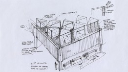 Glenn Murcutt AO, Sydney architect born England 1936. Australian Islamic Centre, architecture sketch 2006–16 pen and ink. Collection of the architect © Copyright G. Murcutt on all mosque drawings and designs EXHI040157