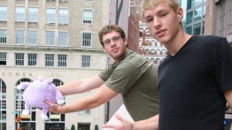 Matt Kaufman and Eugen Sokolov with Mr. Snuffles