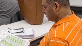 A student in the Structural Steel Design class