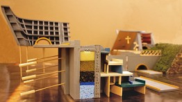 Models of proposed retaining "walls" by Mireya Fabregas