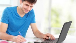 student and laptop