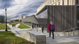 Wilce Student Health Center, OSU, view at entrance