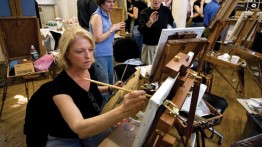 The Painting Group with Jean Marcellino in foreground. Photos: David Hume Kennerly.