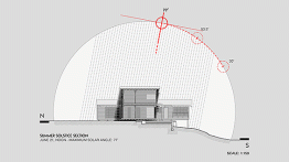 Antonin Raymond's Karuizawa Summer House (1933). Primary Solar Paths and Corresponding Sections (detail)