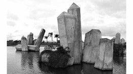 Roberto Burle Marx, reflecting pools at the Crystal Plaza garden for the Ministry of the Army, c. 1973, Brasília, Brazil. Photograph by Marcel Gautherot, courtesy of the Instituto Moreira Salles.