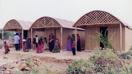 Paper Log House, 2001, Bhuj, India. Photo by Kartikeya Shodhan