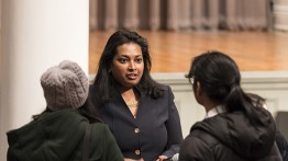 Associate Dean Anita Raja spoke to prospective engineering students