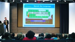 Riley Folds, author of 'Your Queer Career,' gave the keynote presentation