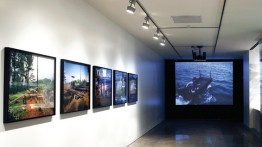 Simon Starling’s Trinidad Tree House, 2001–2003 (left) and Allora & Calzadilla’s Returning A Sound, 2004 (center)