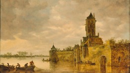 Jan van Goyen. 'Castle by a River' (detail; 1647). Image courtesy of the Met museum