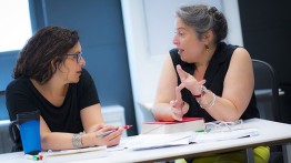 Gwen Hyman & Martha Schulman in the Center for Writing