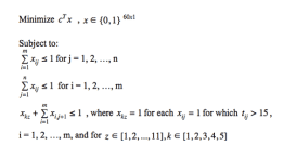 Just some of the math involved in Jisoo Park's "Optimization of Theme Park Visitor Schedules and Routes"