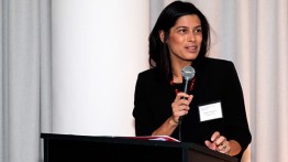 Laura Sparks at the Cooper Fund Leadership Circle reception on October 25, 2016. Photo by Marget Long/The Cooper Union