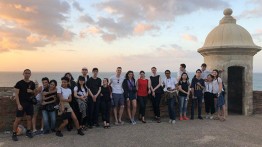 Professors del Rio and Veledar with third-year architecture students in San Juan