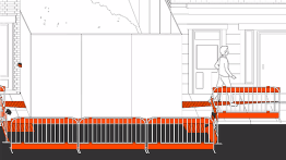 An example of a temporary tactile pathway around an obstacle. All illustrations courtesy of Tactile City