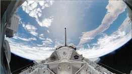 A view of the Baja Peninsula from the back of the Space Shuttle.  Photo courtesy Don Thomas