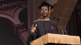 James Allister Sprang (A'13) delivers the Student Address at the 154th Commencement