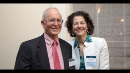 William Sandholm CE'63 wit Rachel Warren, Chair of the Board of Trustees