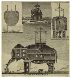 The Colossal Elephant of Coney Island. 1885. Mid-Manhattan Picture Collection, New York Public Library Digital Collections.