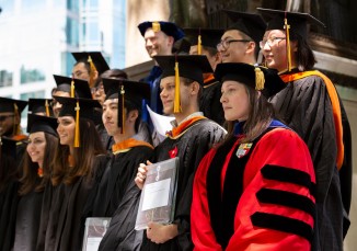 Jennifer Weiser, assistant professor of chemical engineering, with students