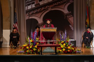 Laura Sparks at podium