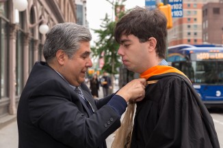 Eric Mendoza-Conner EE'17 got some assistance from his dad.