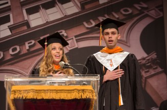 Cyan Miller CE'17 and John Donnellan ME'17 sang the national anthem.