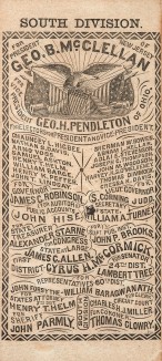 South Division ballot for Democratic presidential electors, 1864. Courtesy Huntington Library, San Marino, California