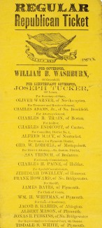 Regular Republican Ticket, 1872, Massachusetts. Courtesy American Antiquarian Society