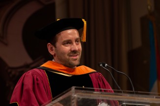 Paul Nikulin CE'06 welcomed the graduates to the Alumni Association