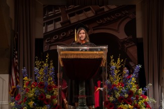 Gabriela Godlewski CE'19 delivered the student address