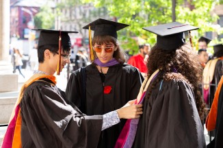 George Ho, BSE'19 with Mira Almazrooei AR'19 and Natalia Oliveri AR'19