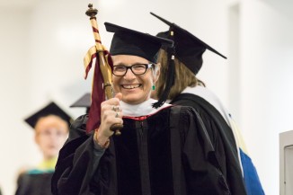 Professor Atina Grossman prepares for her role as a marshall