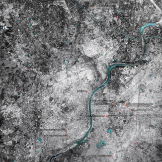 Locations of the Ahmedabad stepwells documented in the exhibition.