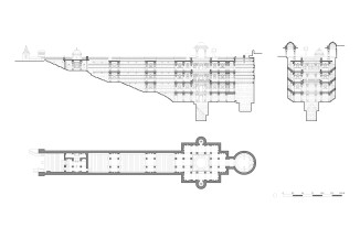 A plan and section of Ashapura vaav in Bapunagar, Ahmedabad.