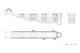 Plan and section of the mid-19th century Jethabhai vaav located in Isanpur, one of Ahmedabad's historic suburbs. The stepwell irrigated an orchard and provided drinking water for livestock. 